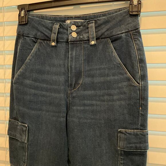 Paige Dion Cargo Trouser Flare Jeans dark was size 24 NEW - Picture 4 of 9